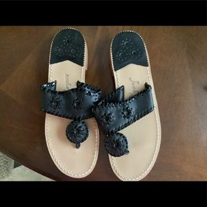 Jack Rogers black patent sandals